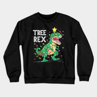 Tree rex Dinosaur Xmas Lighting Santa Dinosaur Christmas Crewneck Sweatshirt